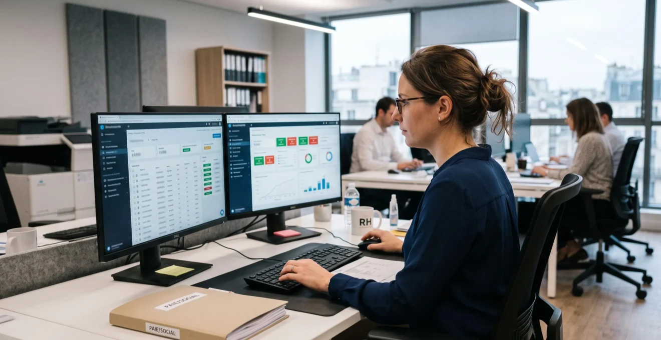 Responsable paie supervisant la production de la DSN dans un logiciel de paie