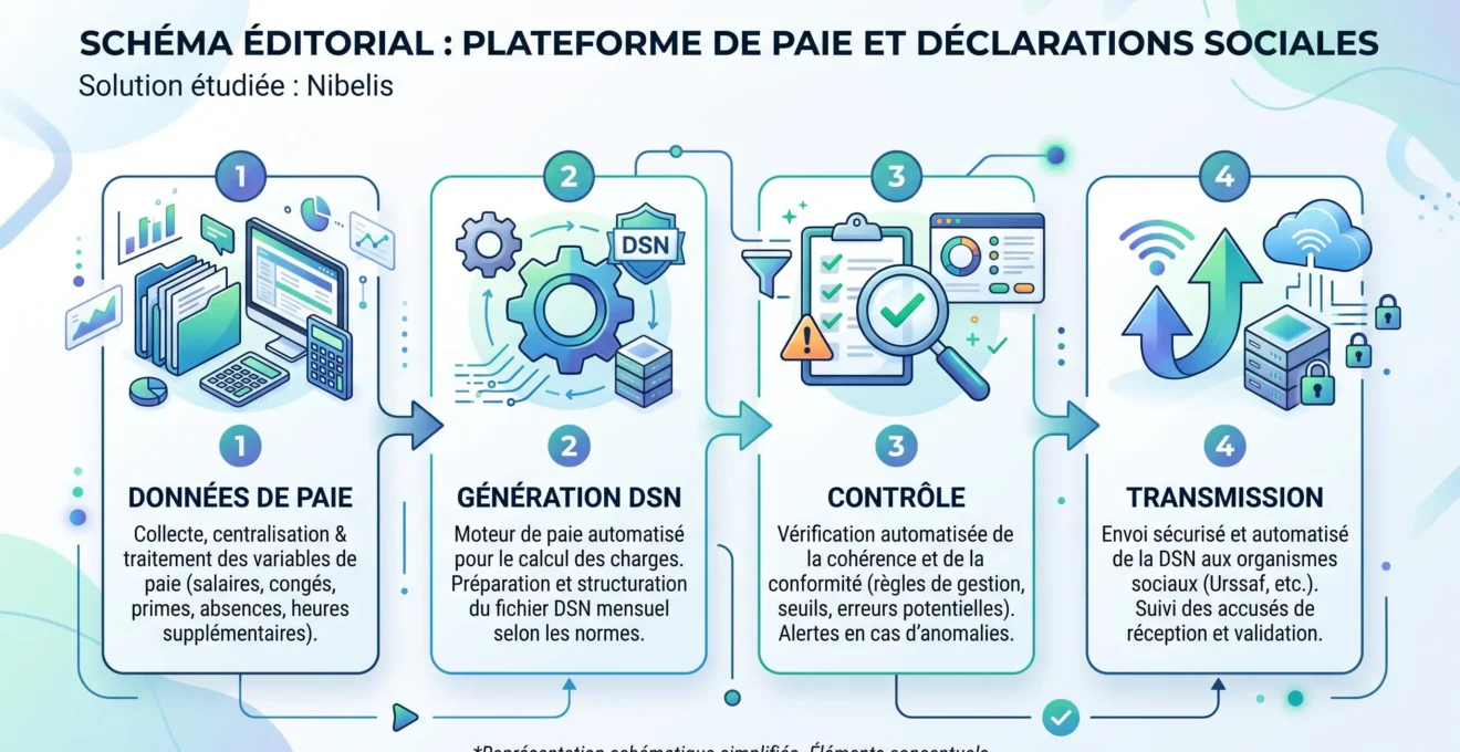Processus de génération, contrôle et transmission de la DSN avec Nibelis